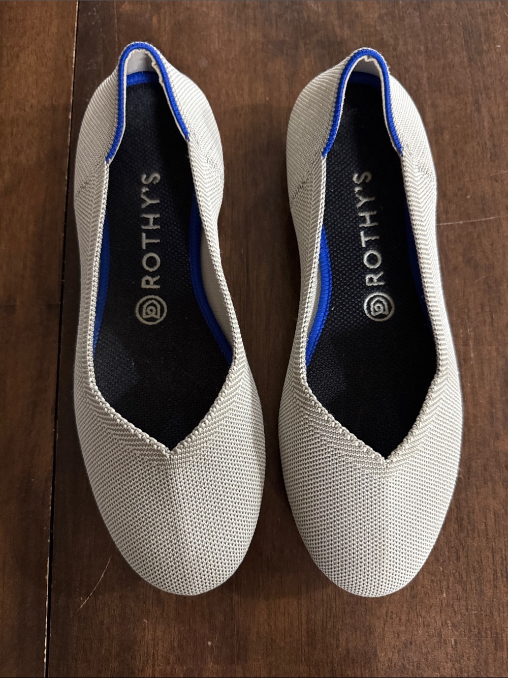 Rothy's The Pointed Flats Beige Knit Ballet Shoes Women's Size 8.5